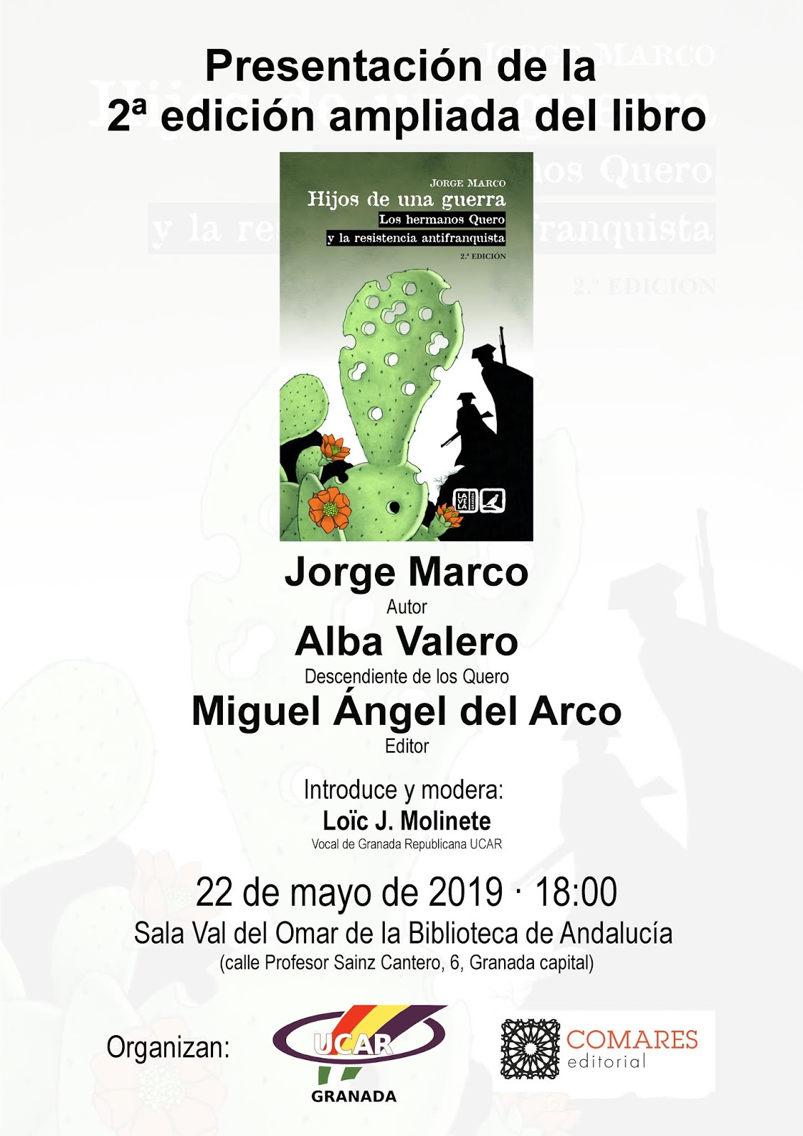 Presentación 2ª Edición Libro – “Hijos de una Guerra: los Hermanos Quero y la Resistencia Antifranquista” – 22 Mayo 2019 – Biblioteca Andalucía Granada