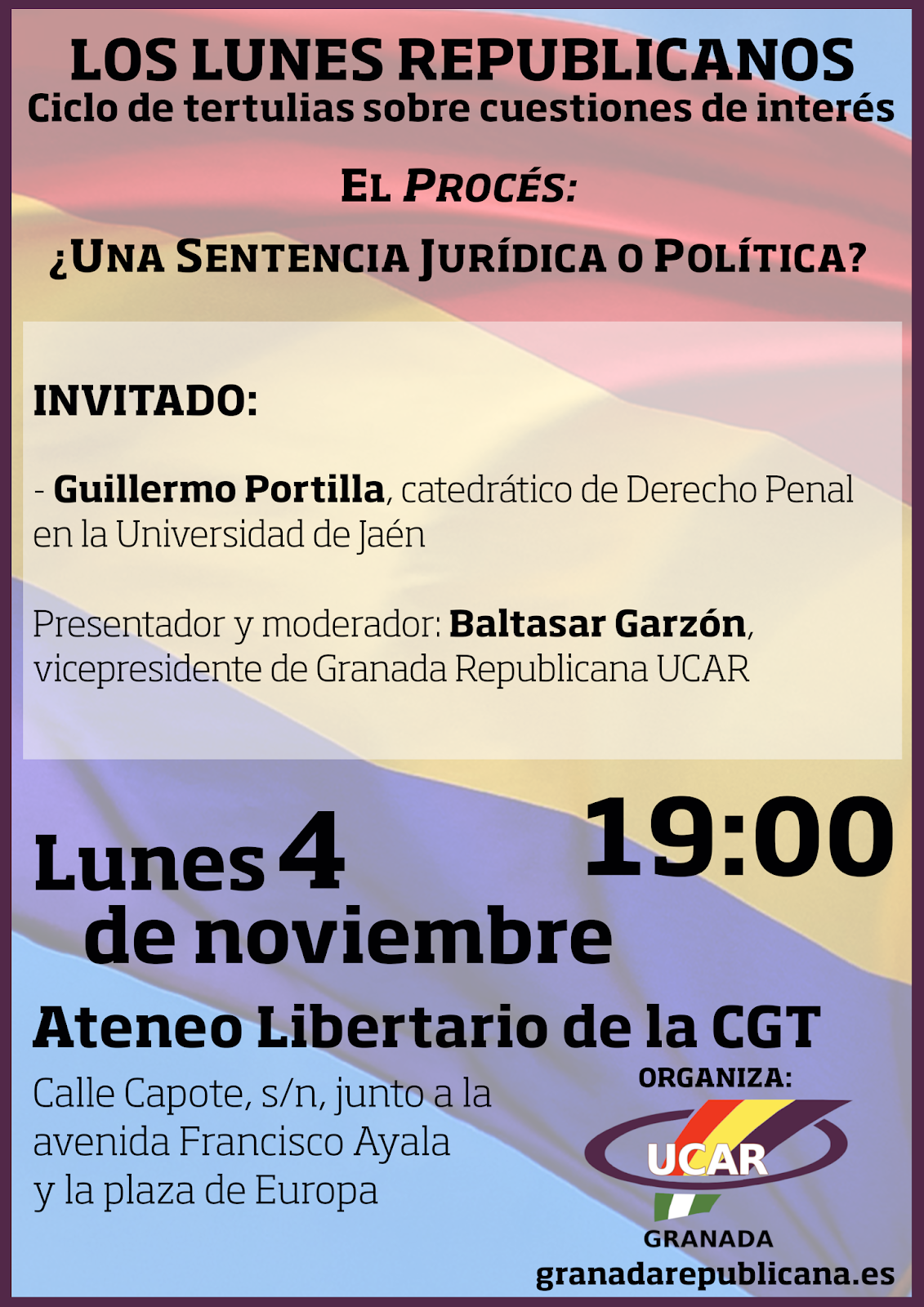 Tertulia Sentencia “Procés” – Los Lunes Republicanos – 4 Noviembre 2019 – Ateneo Libertario Granada